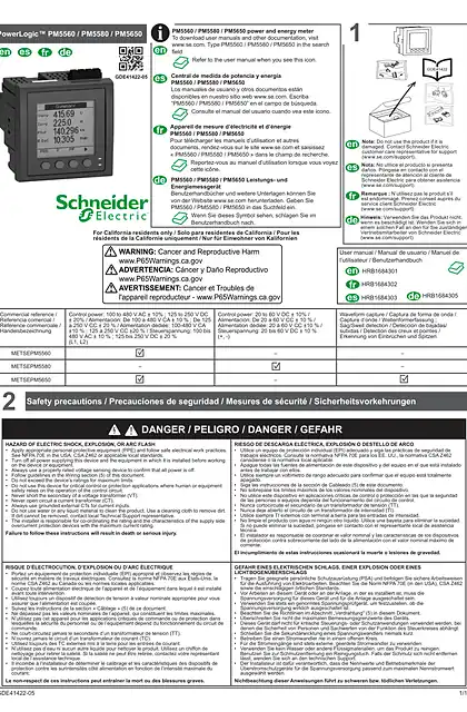 schneider施耐德PowerLogic™ PM5560 _ PM5580 _ PM5650 - 说明书